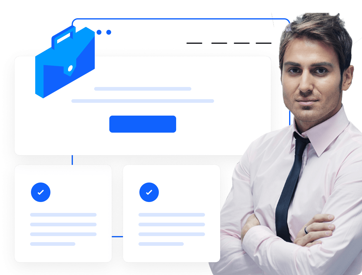 Accordion style key features with custom graphic